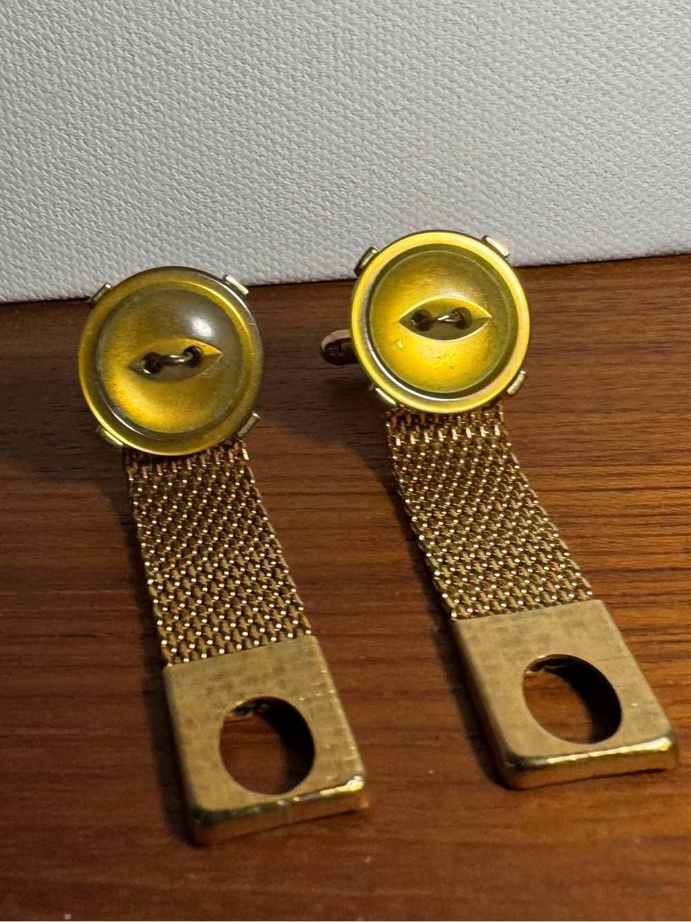 Vintage green button cuff links